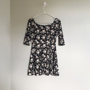 Off the shoulder, quarter sleeve floral dress